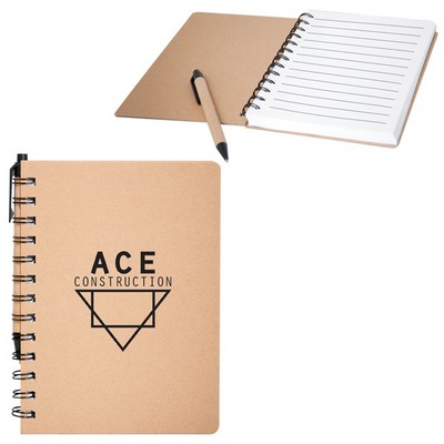 Cardboard Notebook with Paper Pen
