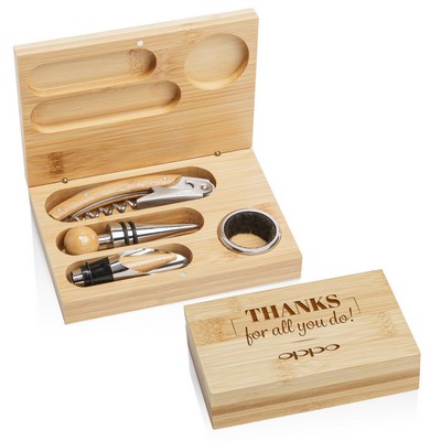 Bamboo Wine Accessory Set