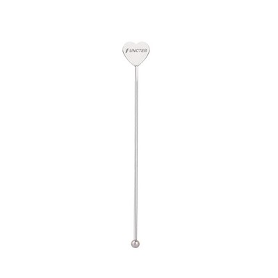 Stainless Steel Heart Shape Top Swizzle Stirrer Sticks